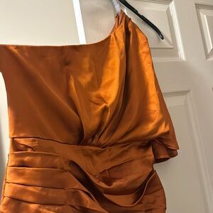 Bronze dress/one sleeve